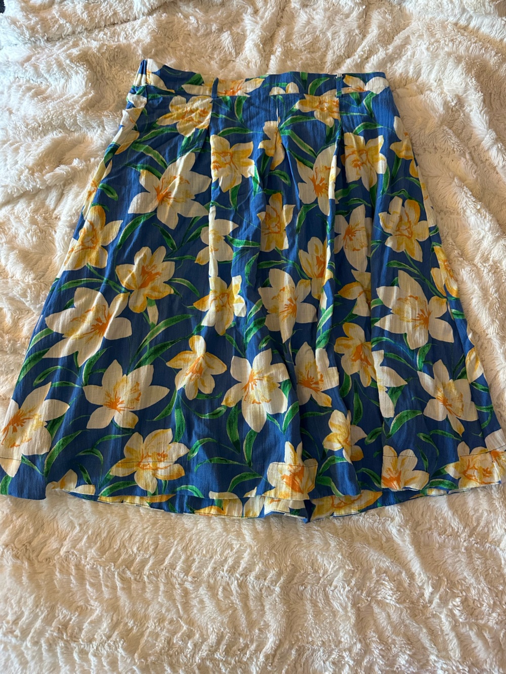 Draper James Hawaiian Floral Pleated A Line Midi Skirt Large